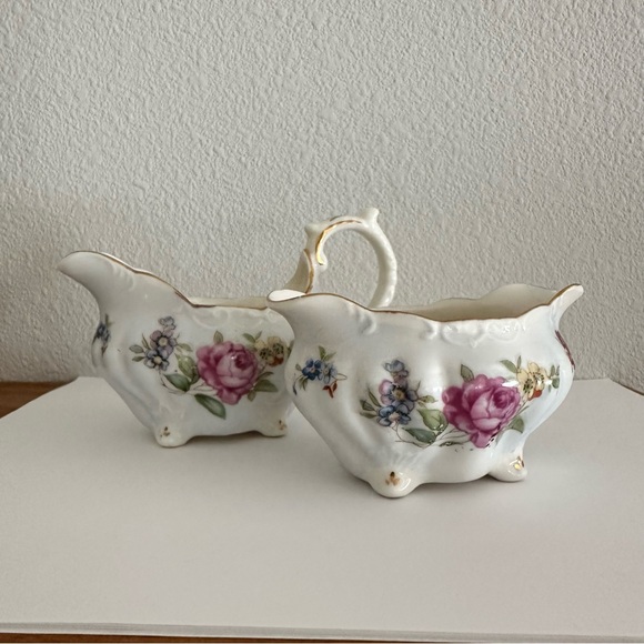 Floral Cream and Sugar Set vintage from the 1950s - Picture 7 of 9